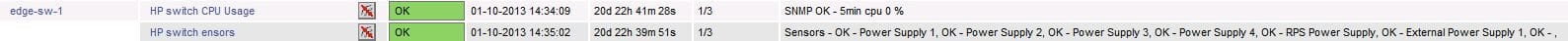 Check HP switch sensor status via Nagios
