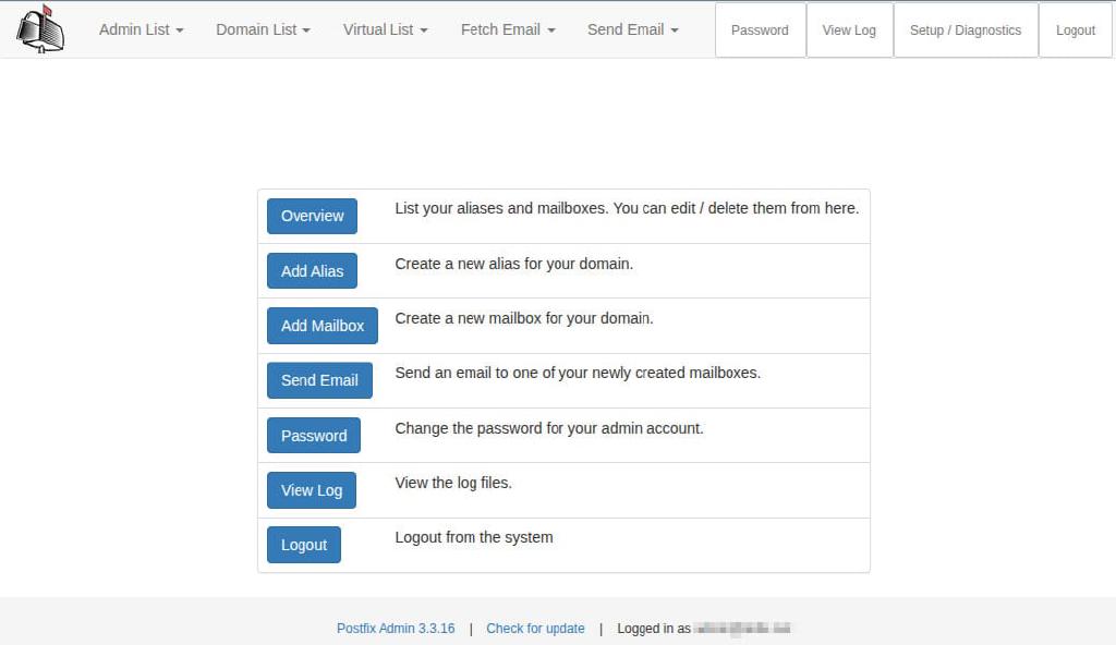 PostfixAdmin with Docker